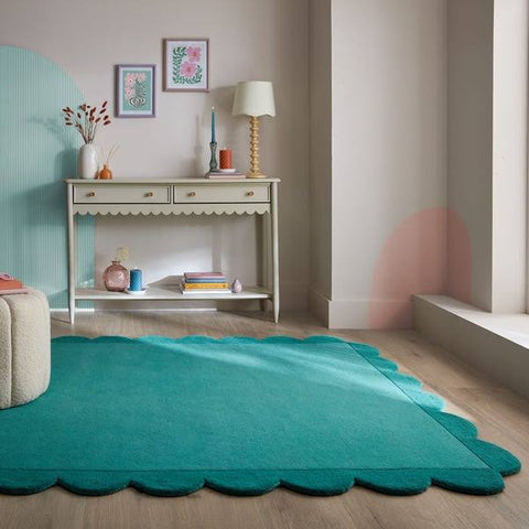 Dunelm Milo Scallop Plain Wool Rug