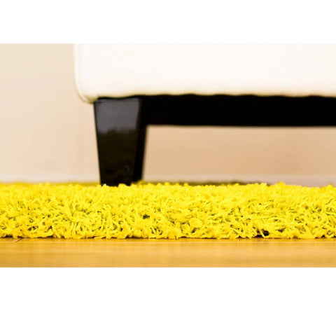 Ebern Designs Gracehill Super Soft Shaggy Vibrant Yellow Rug
