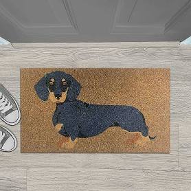 Likewise Rugs & Matting Black Dachshund Doormat