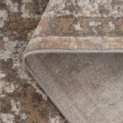 Neutral Beige Traditional Medallion Area Rug