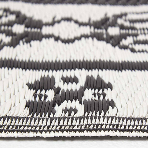 Homescapes Black and White Motif Design Reversible Outdoor Rug
