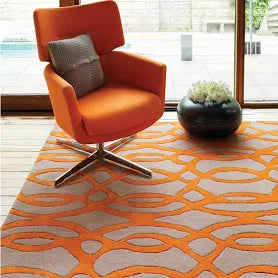 Ebern Designs Louise Hand Tufted Orange Rug