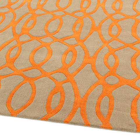 Ebern Designs Louise Hand Tufted Orange Rug