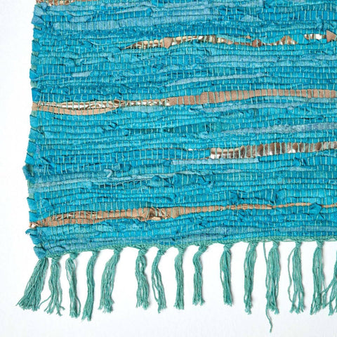 Homescapes Leather Glitter Rug