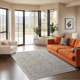 Mistana Power Loom Grey/ Cream Area Rug