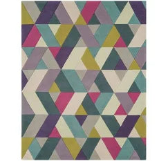 Asiatic Funk Chevron Rug - 120 x 170cm - Blue, Green - Hand Tufted, Wool Rug - FUNK106-01-120170