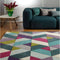 Asiatic Funk Chevron Rug - 120 x 170cm - Blue, Green - Hand Tufted, Wool Rug - FUNK106-01-120170