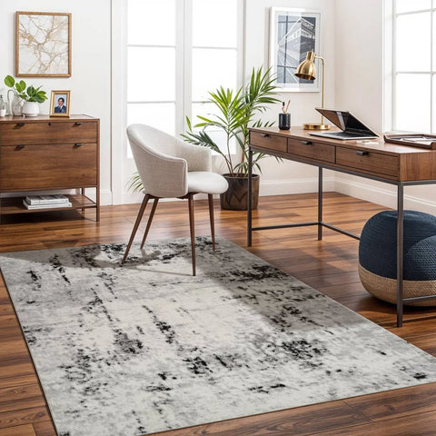 Blue Elephant Abstract Area Rug