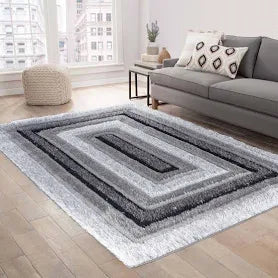 Desire Rugs Modern Soft Bordered Shimmer Shaggy Area Rugs