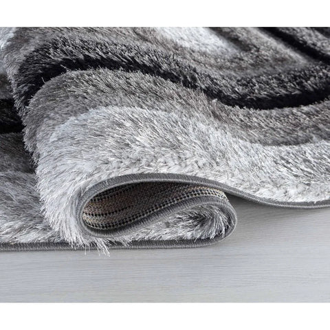 Desire Rugs Modern Soft Bordered Shimmer Shaggy Area Rugs