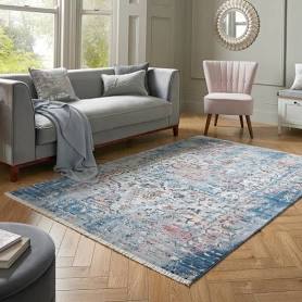 Dunelm Soraya Traditional Rug, Size: 120cm x 160cm (4ft x 5ft), Soraya Blue