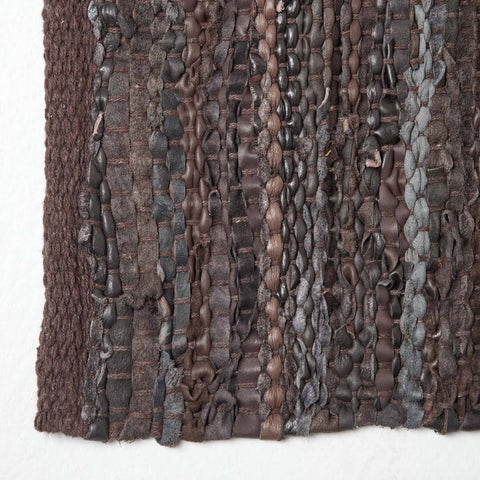 Homescapes Denver Leather Woven Rug