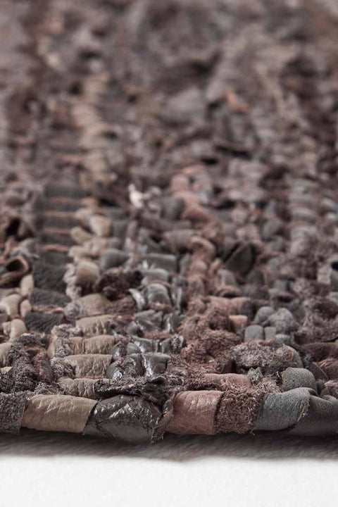 Homescapes Denver Leather Woven Rug