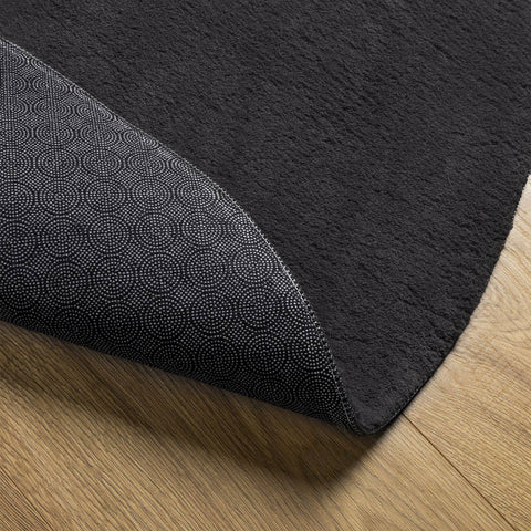 vidaXL Black 80x150 cm Polyester Non-Slip Area Rug