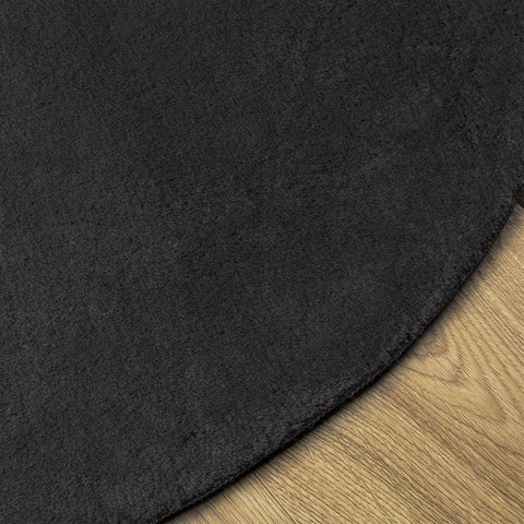 vidaXL Black 80x150 cm Polyester Non-Slip Area Rug