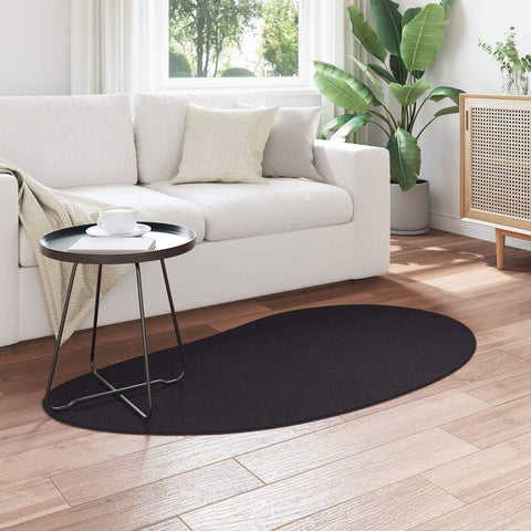 vidaXL Black 80x150 cm Polyester Non-Slip Area Rug