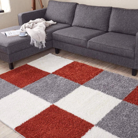 Myshaggy Collection Geometric Design Rug - Terra / 80x150cm Rectangle