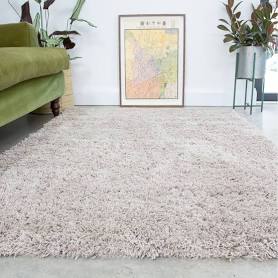 Super Soft Beige Shaggy Living Area Rug - Beige / 330 x 240cm