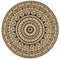 Design Hut Handmade Jute Rug with Dark Brown Print