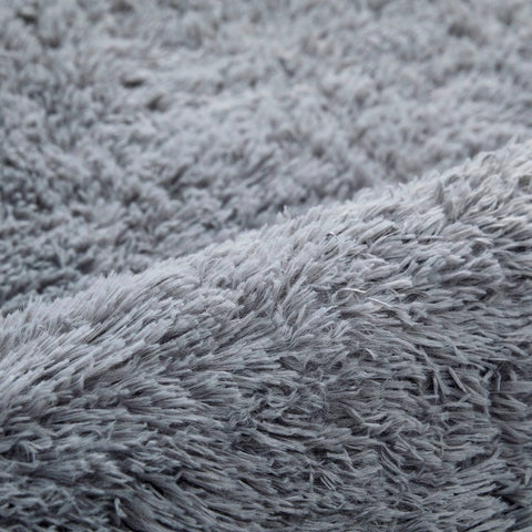 Large Grey Soft Deep Pile Bedroom Shaggy Rugs