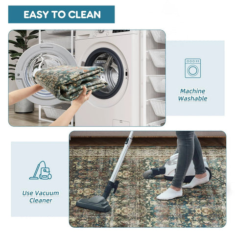 Dripex Washable Living Room Rug