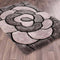 Ultimate Rug 3D Carved Rose Charcoal Shaggy Rug
