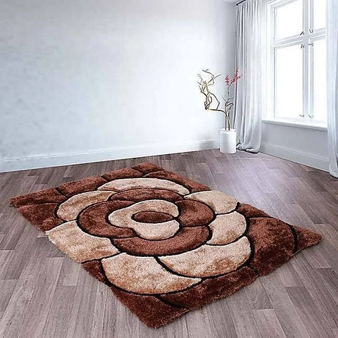 Ultimate Rug 3D Carved Rose Charcoal Shaggy Rug