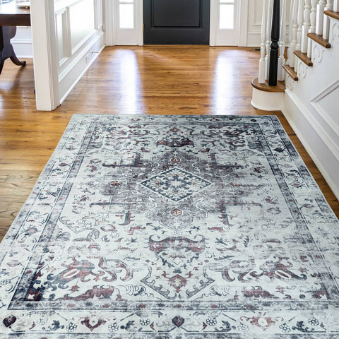 Silk Road Machine Washable Bahala Rug - Orange / 160X120CM