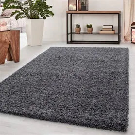 Abaseen Dark Grey Shaggy Rectangular Rug