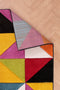 Spectrum Modern Quality Hand Carved Geometric Soft Rainbow Round Carpet Rug