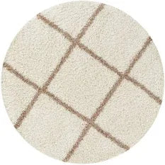 Myshaggy Collection Rugs Diamond Design In Ivory Beige 383 Ib
