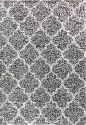 Moroccan Berber Shaggy Rugs Living Room Trellis Grey 80X150 Cm