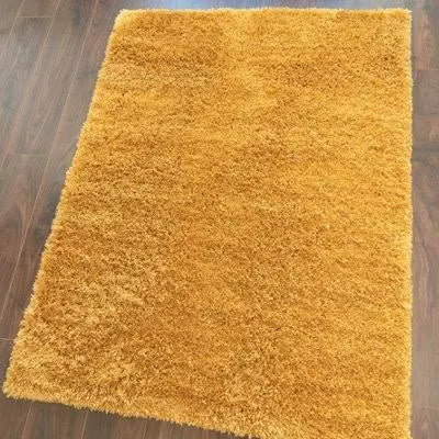 Super Soft Yellow Ochre Shaggy Area Rug