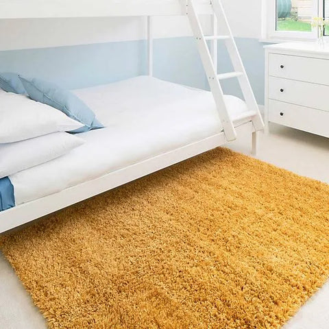 Super Soft Yellow Ochre Shaggy Area Rug
