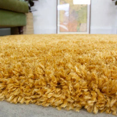 Super Soft Yellow Ochre Shaggy Area Rug