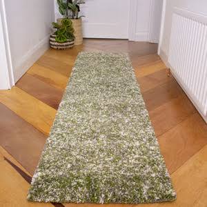 The Rug House Super Soft Green Grey Mottled Shaggy Area Rug