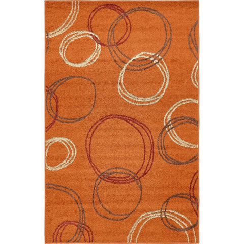 155cm x 245cm Harvest Orange Abstract