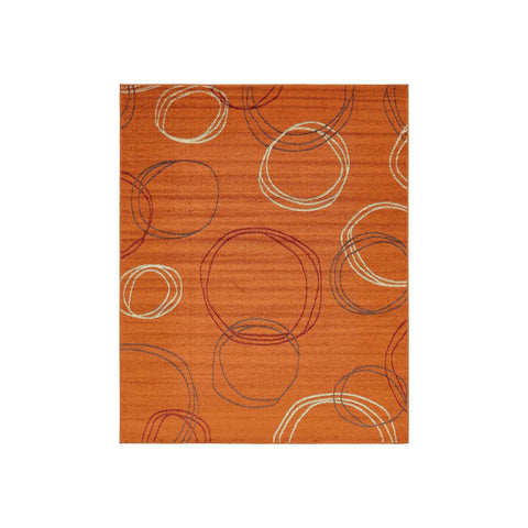 155cm x 245cm Harvest Orange Abstract