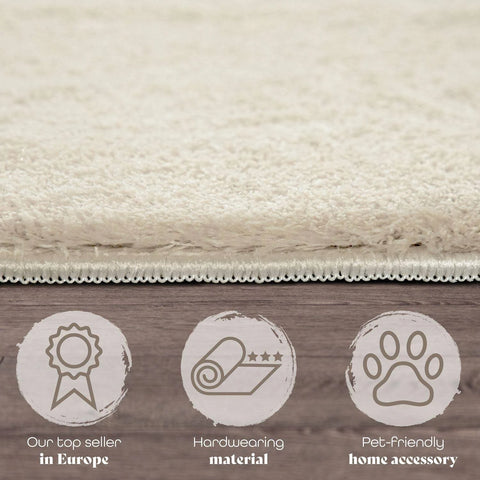 TT Home Short Pile Monochrome Modern Design Washable Rug