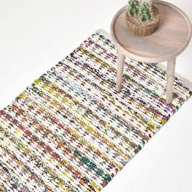 Homescapes Handwoven Multi Coloured Diamond Chindi Rug
