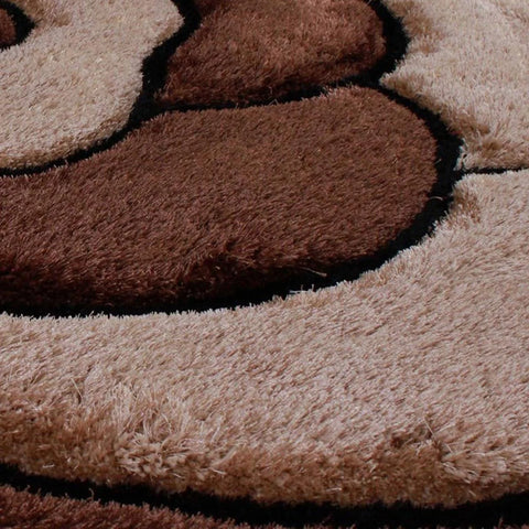 3D Carved Rose Chocolate Rug