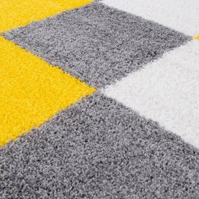 Myshaggy Collection Rugs Geometric Design 381 Yellow