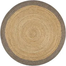 vidaXL Handmade Jute Rug with Grey Border