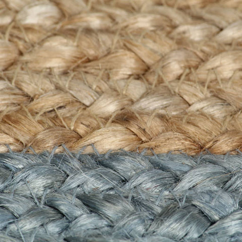 vidaXL Handmade Jute Rug with Grey Border