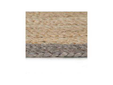 vidaXL Handmade Jute Rug with Grey Border