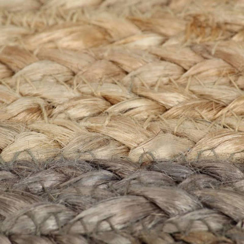 vidaXL Handmade Jute Rug with Grey Border