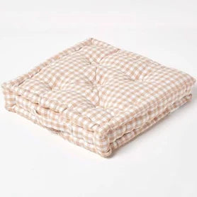 Homescapes Cotton Gingham Check Floor Cushion
