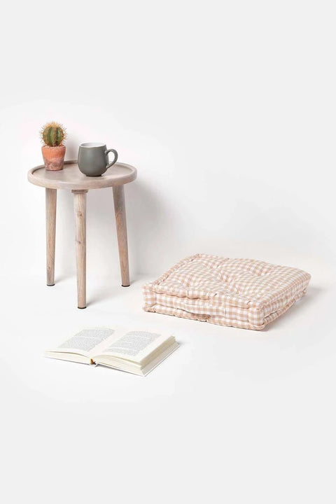 Homescapes Cotton Gingham Check Floor Cushion