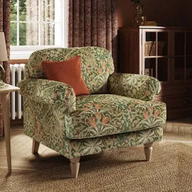 Dunelm Jolene William Morris Woodland Weeds Print Velvet Snuggle Chair