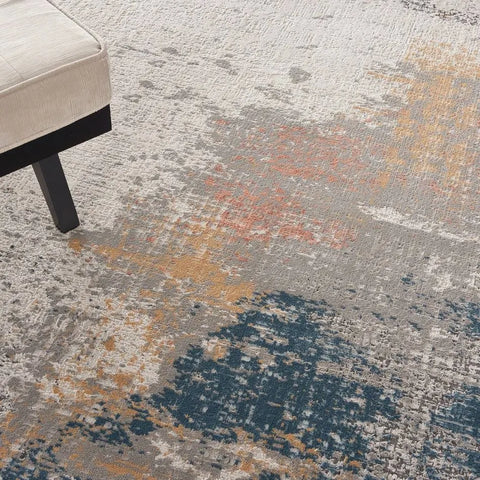 Nourison Rustic Textures RUS13 Grey Blue Rug